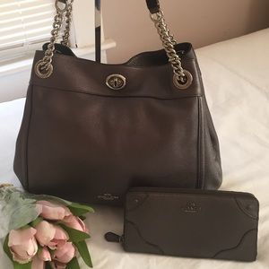 Coach Edie Shoulder Bag in Metallic Graphite